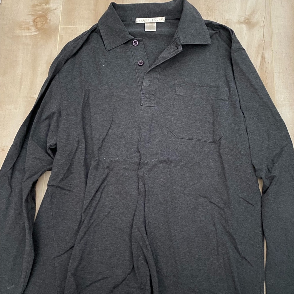Perry Ellis long sleeve polo tee